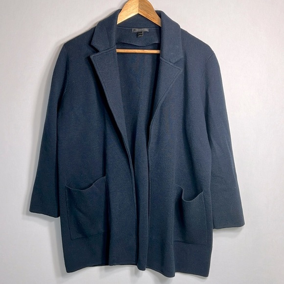 J. Crew Navy Sweater Blazer size M - Picture 2 of 8